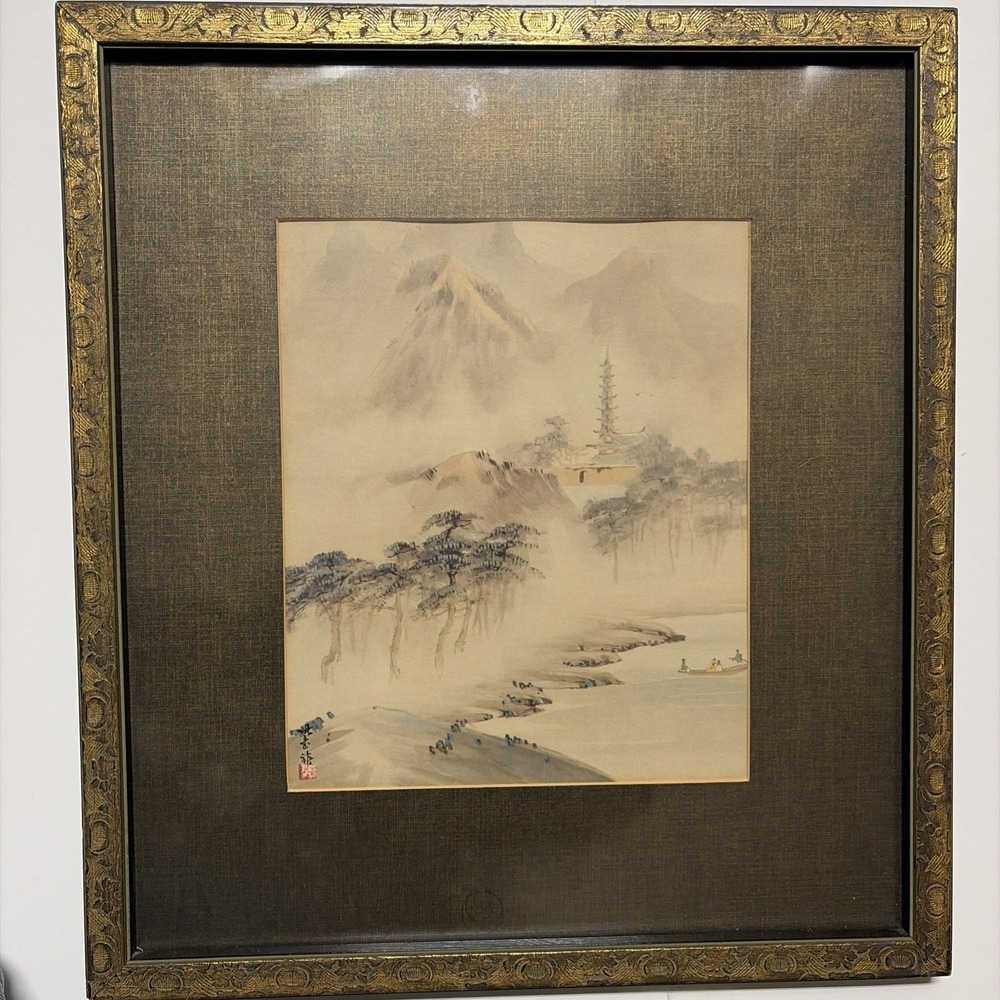Framed Lithograph Artwork 19x17 Glass Enclosed – Ready to‎ Hang